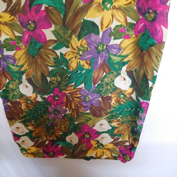Pat Argent Collection 100% Silk hawaiin print midi short sleeve size 10 - Picture 6 of 12
